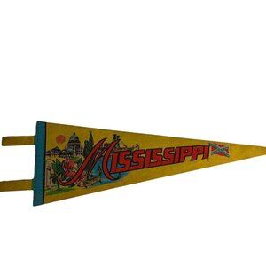 Mississippi Pennant Vtg Banner Souvenir Attractions Tourist Travel Wall Decor 15